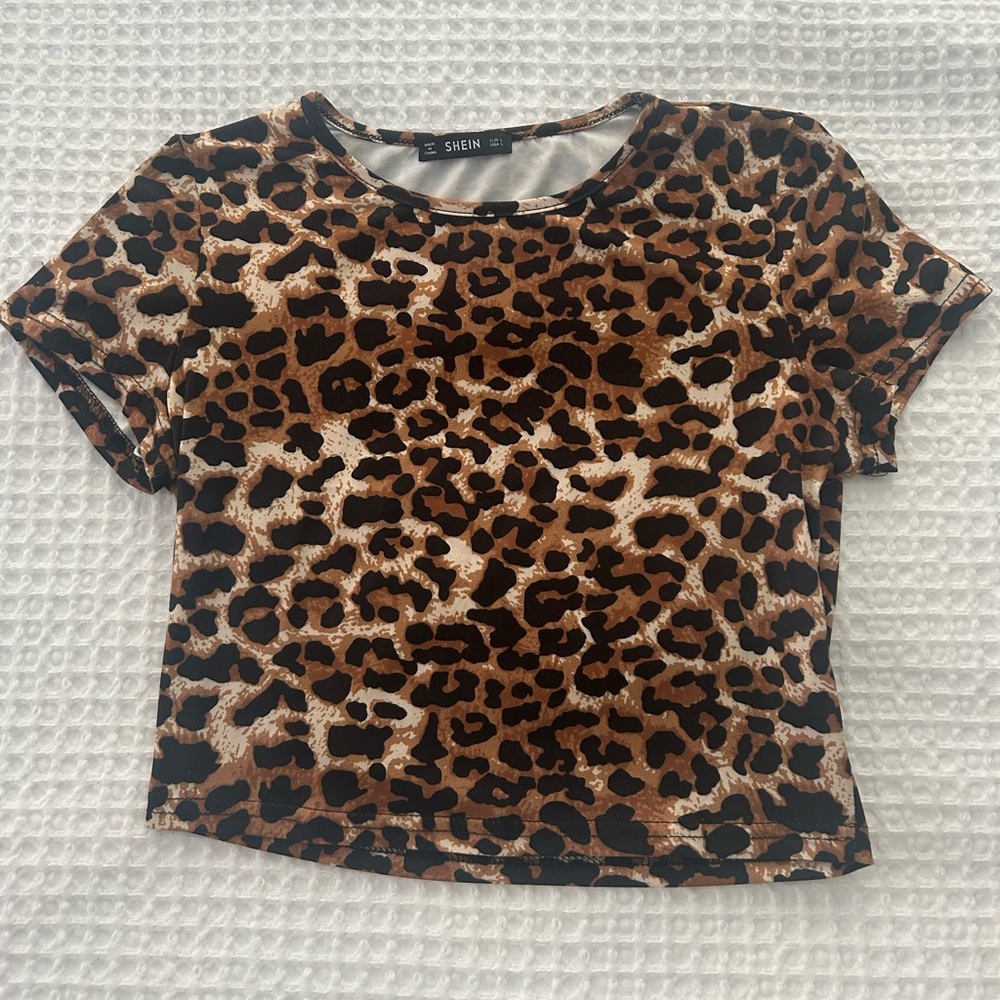 cheetah print baby tee